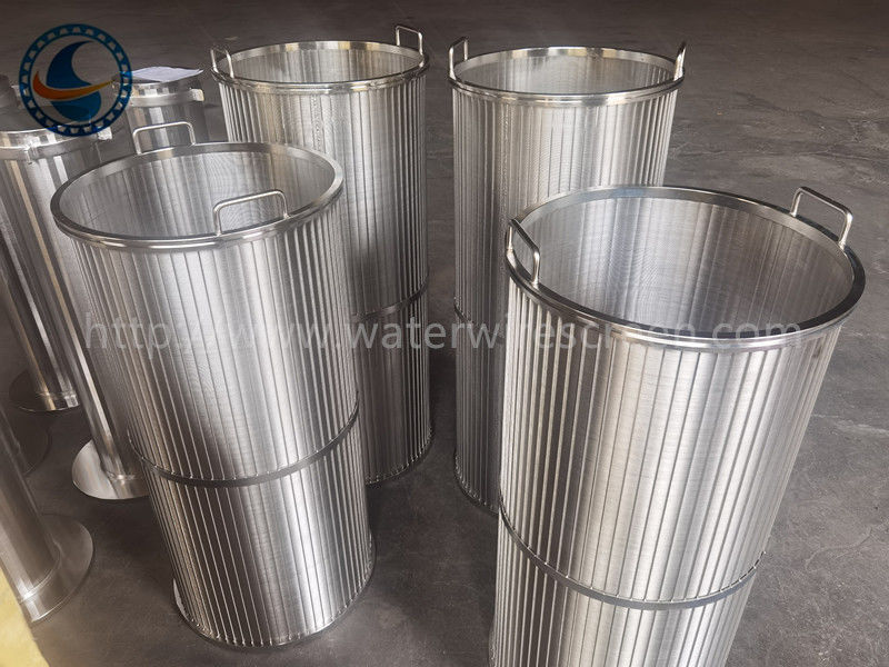 Kosz sitowy z drutu klinowego o średnicy 490 mm ze stali nierdzewnej 316 l do filtrów zgarniających