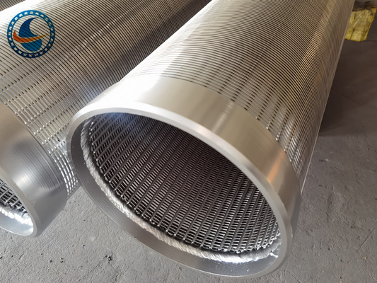 Ss 304 316 V Wire Johnson Screen Pipe owinięty szczeliną do filtracji